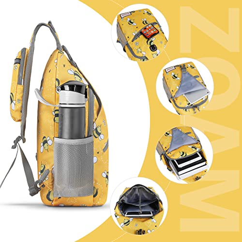 ZOMAKE Sling Bag,Small Crossbody Sling Backpack,Water Resistant Shoulder Daypack for Travel,Anti Thief Chest Bag for Hiking(Bee Yellow) - color: Bee Yellow