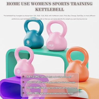 Kettlebell Weights Home Use Women's Sports Training Kettle Bells, Gym Arm Muscle Training Kettle Ball, Weight Loss, Small Space(Pink-10LB) - color: Pink-10lb