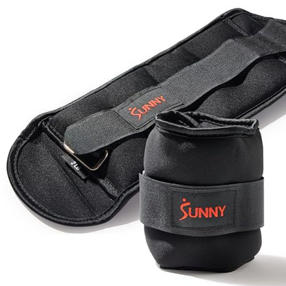 Sunny Health & Fitness Ankle Weights for Women, Men & Kids – Adjustable 1–5 lb Pair | Wrist, Arm & Leg Weights for Walking, Pilates, Yoga & Cardio - size: 2 LB