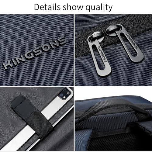 Kingsons 15.6 Inch Laptop Compartment Backpack for Men,Waterproof Slim Durable Business Backpack for Work，Travel (KS25054-Dark Blue-US-1) - color: Ks25054-dark Blue-us-1