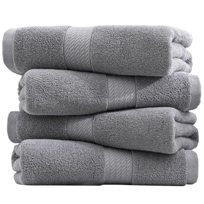 100% Cotton Hand Towel Set of 4, Oversized Ultra Soft Luxury Towels, Thick Plush, Absorbent Heavyweight, Guest Bath, Hotel, Spa, Home Bathroom, Shower,20" x 40" (Grey) - color: Grey