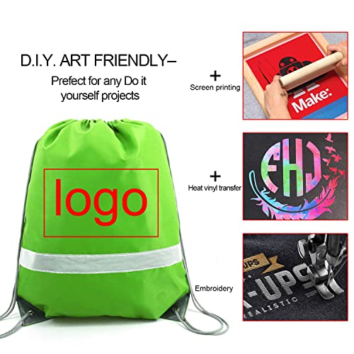 BeeGreen Drawstring Backpack Bags 20,30,50 Packs Reflective String Bags for Gym Sport Trip Cinch Sack DIY for Women Men - color: Mix Flective