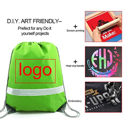 BeeGreen Drawstring Backpack Bags 20,30,50 Packs Reflective String Bags for Gym Sport Trip Cinch Sack DIY for Women Men - color: Mix Flective