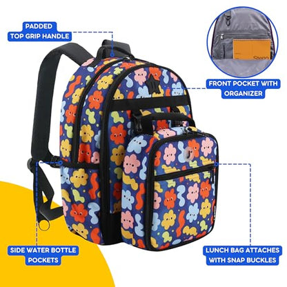 J World Duet Kids Backpack & Lunch Box Set For Boys & Girls Pre-K to Elementary School, Baby Cloud - color: Baby Cloud