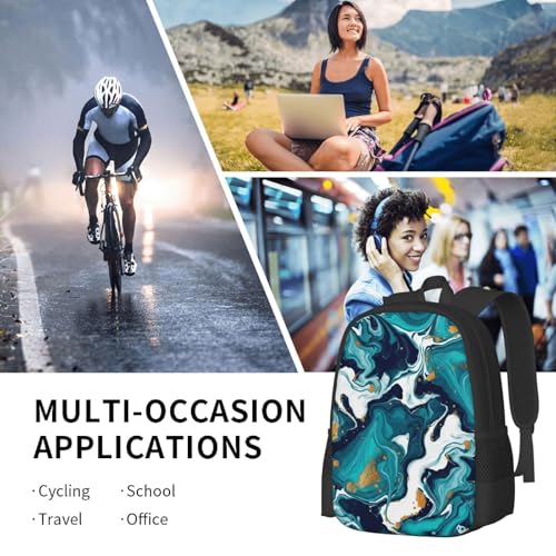 Ergonomic Padded Backpack Teal Turquoise Tie Dye, Anti Theft Spacious Travel Daypack Sturdy Polyester Bag for Commute Gym Outdoor Leisure Use - color: Design (575)