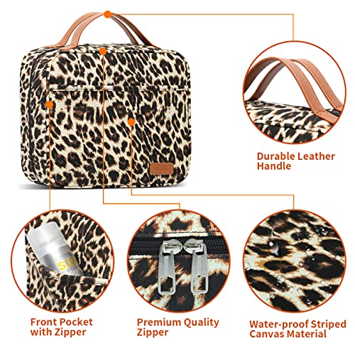 Bosidu Hanging Travel Toiletry Bag,Large Capacity Cosmetic Travel Toiletry Organizer for Women with 4 Compartments & 1 Sturdy Hook,Perfect for Travel/Daily Use/Christmas - color: Z-Leopard Print