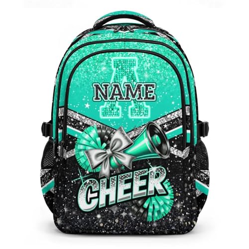 Custom Cheer Backpack for Girls Cheerleader Preschool Toddler Glitter Backpack Kindergarten Nursery Bookbag Travel Children Lightweight School Bag - color: Light Green