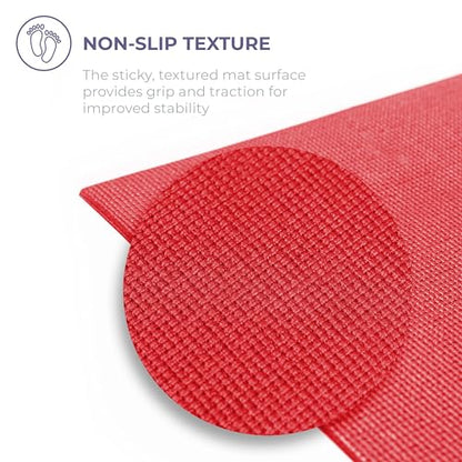 Voyage Yoga Mat, 6 Pack, 72" x 24" Professional Studio and Gym Bulk Yoga Mats, 5mm Thick, Durable, Anti-Tear, Non Slip Fitness and Exercise Mats - color: Red