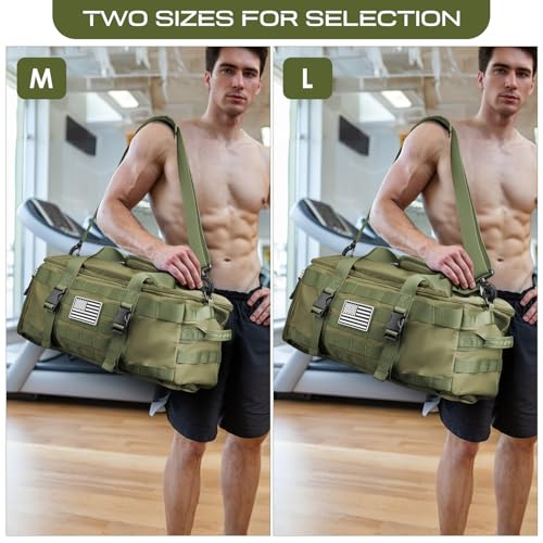Gym Bags for Men, Large Tactical Duffle with Shoe Compartment