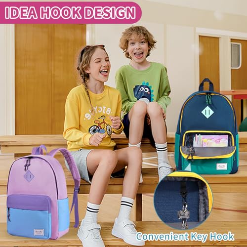 Chase Chic Kids Backpack for Girls - 17 inch School Backpacks for Toddler Fits 6 to 12 Years Old - Lightweight Water Resistant Preschool Bookbag for Travel Daycare (Purple Blue) - color: Light Purple&blue