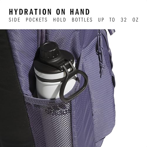 adidas Excel 7 School Backpack for Laptop, Gym and Travel, 34L, Preloved Violet/Wonder White/7.5, OSFA - color: Preloved Violet/Wonder White/7.5, size: One Size
