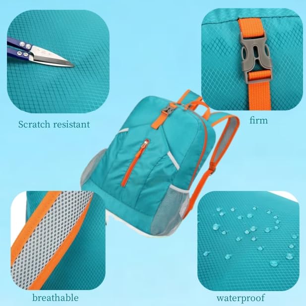 Travel lightweight foldable backpack hiking backpack splash proof compact travel backpack day pack (peacock green), middle - color: Peacock Green
