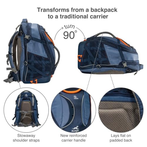 Kurgo G-Train Dog Carrier Backpack - Comfortable Travel Bag for Pets Up to 25 lbs - Waterproof Bottom - Multi-Compartment Pack - Dog Hiking Gear - Rugged Adventure Backpack - Navy Blue - color: Navy Blue