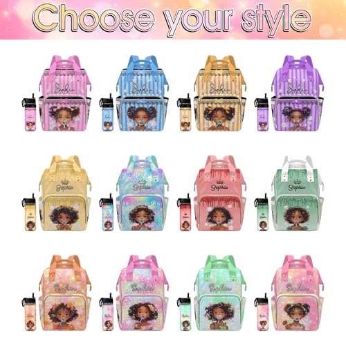 Newcos Personalized Diaper Bag Backpack with Name, Custom Mommy Diaper Bags for New Mom Baby, Customized Waterproof Nursing Bags with Water Bottle Tote Bag for Wife Women Men Newborn Travel Pink - color: Patten 02
