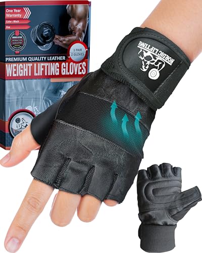 Nordic Lifting Weight Lifting Gloves with 12" Wrist Wraps – Workout Gloves with Wrist Support for Men & Women, Cross Training, Powerlifting, Gym & Fitness Protection, Durable Grip & Comfort Fit - size: X-Large
