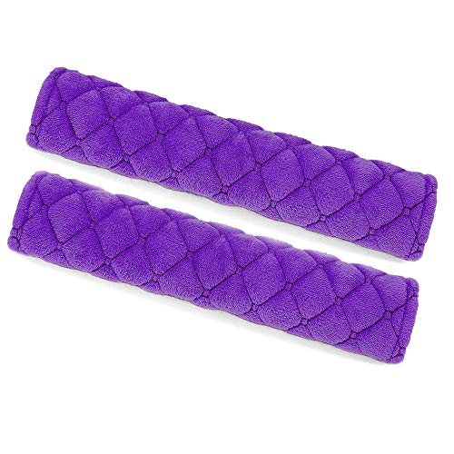 surpassme Car Seat Belt Pads Cover, 2 Pack Seat Belt Shoulder Strap Covers Protector to Release Stress to Your Neck and Shoulder for a Safety Driving (Purple) - color: Purple, size: 2pcs-10.43 inches