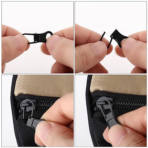 Ouligay 6pcs Zipper Pull Replacement Detachable Zipper Pull Tab Metal Zipper Pull Cord Extender Zipper Pull Repair Kit for Backpack Luggage Suitcase Purse Jackets Jeans Coat