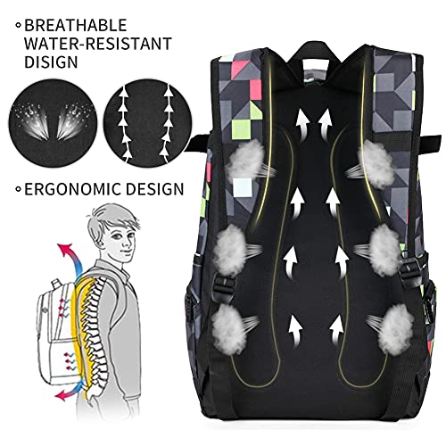 rickyh style School Backpack Travel Bag for Men & Women Lightweight College Back Pack with Laptop Compartmen - color: 04new Grey & Green