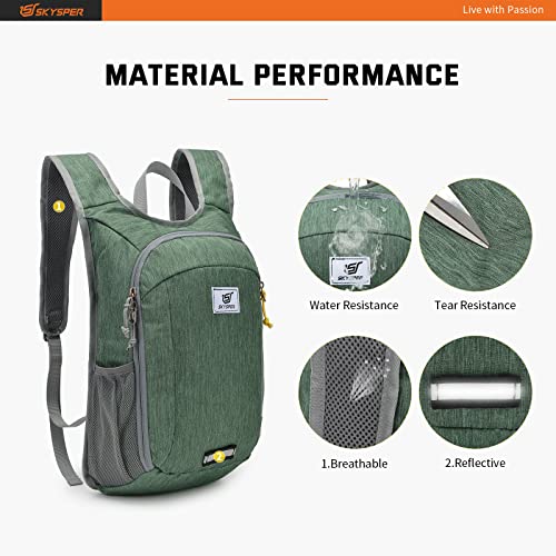 SKYSPER Small Daypack 10L Hiking Backpack Packable Lightweight Travel Day Pack for Women Men - color: Green, size: 10l