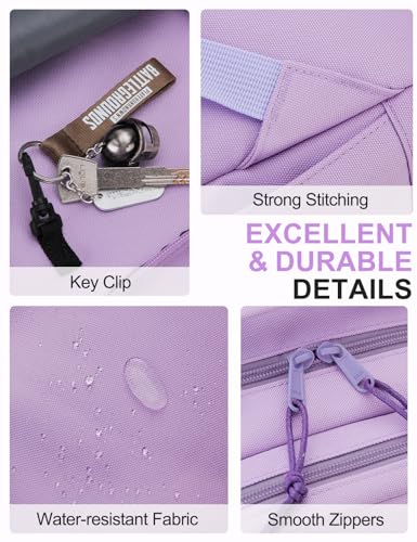 VX VONXURY Kids School Backpack, 16" 17.7" Small Bookbag for Elementary Middle - color: Purple, size: 18L Large