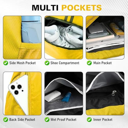 Drawstring Backpack Gym Bag with Shoes Compartment, Water-Resistant String Backpack Beach Cinch for Women Men