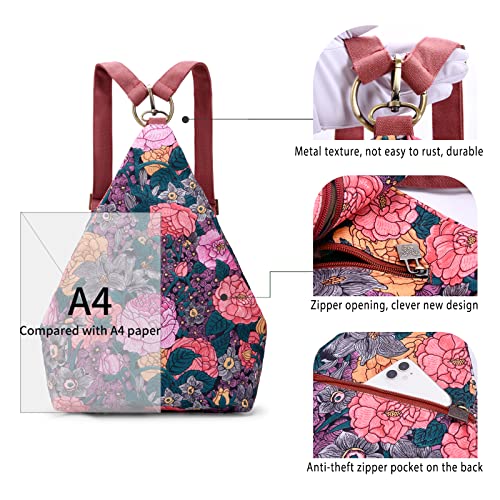 Black Butterfly Premium Backpack for Women, Bohemia Style Fashion Casual Daypack Backpack, Small Backpack Purse (06-fuchsia plus) - color: 06-fuchsia Plus