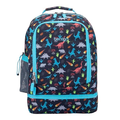Bentgo Kids 2-in-1 Backpack & Insulated Lunch Bag - Durable 16” Backpack & Lunch Container in Unique Prints for School & Travel - Water Resistant, Padded & Large Compartments (Dinosaur) - color: Dinosaur