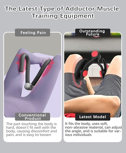Pelvic Floor Exercise Device Available in 35 lb and 49 lb Resistance, Kegel and Inner Thigh Muscle Trainer, Home Workout Equipment for Postpartum Recovery, Women and Men, with Band - color: Red Black