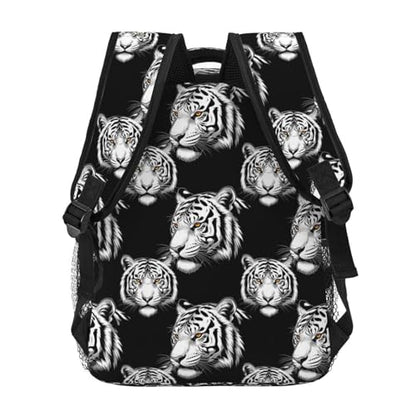 Commuter Laptop Backpack Animal Tiger Black Art, Lightweight Water Resistant Daypack with Inner Pocket for Work, Office - color: Pattern (737)