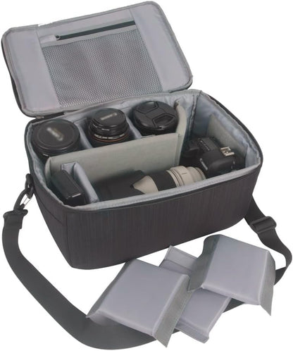 Koolertron Dslr Camera Insert Bag Purse Universal Liner Lens Pouch Partition Protective Cover Waterproof Sleeve for Cannon/Nikon/Sony (Black) - color: Black