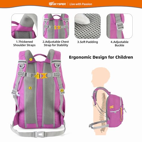 SKYSPER Kids Backpack 12L Children School Bag Child Boy Girl Pack Ages 4-8 for Traveling Day Trips Classes Camping(Purple) - color: Purple, size: Small