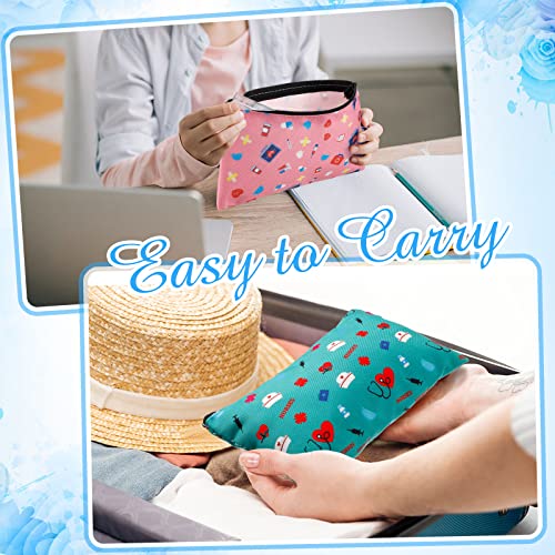 Reginary 20 Pcs Makeup Bags Gifts for Women Canvas Cosmetic Bags with Zipper Bulk Gift for Women Travel Purse Organizer Pouch Accessory, Toiletry Large Capacity, 7 x 4.3 Inch(Nurse) - style: Nurse