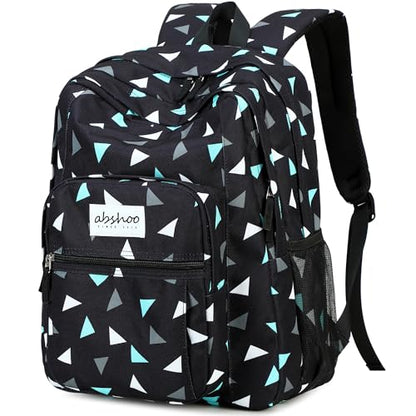 abshoo Classical Basic Geometry Mens School Backpack For College Teen Boys Water Resistant Bookbag (Geometry Black A) - color: Geometry Black a, size: 16.5 Inc