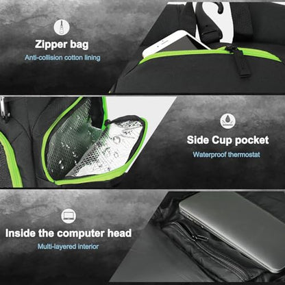 LARIPOP Basketball Backpack with Ball & Ventilated Shoe Compartment Insulated Pockets for Men Training - color: Green