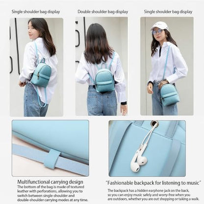 Mini Womens Backpack, Small Travel Backpack, Stylish Daypack Purse Handbag Small Casual Daily Travel Bag, Womens Gifts for Work Travel Daily, Blue