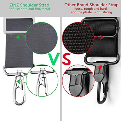 ZINZ 79 inch Shoulder Strap, Extra-thick Fixed Cushion Pad and Dual Clasps Universal Replacement Strap with Metal Swivel Hooks for Laptop Bags, Luggage Bags, Camera, Crossbody (200cm,Dark Gray) - color: Dark Grey