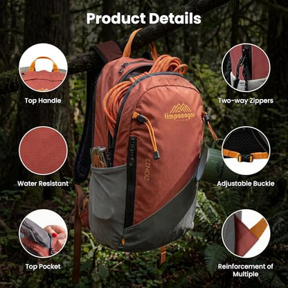 Timpanogos Elevation 22L Hiking Backpack, Lightweight Daypack for Men & Women made with Water-Resistant Ripstop Nylon, Hydration Compatible comes with Ergonomic Straps for Camping and Travel (Zion) - color: Zion