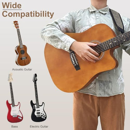 Guitar Straps for Electric Guitar Bass, Smooth Guitar Strap, 3" Wide Padded Straps with 3D Sponge Filling, Comes with 4 Picks + 2 Strap Locks + 1 Headstock Tie + 1 Tie Rope, Gray Flowers - color: Smooth Gray Flowers