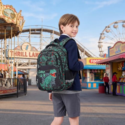 abshoo Cute Dinosaur School Backpack For Boys Elementary Kindergarten Kids School Bag (Dinosaur Black B) - color: Dinosaur Black B