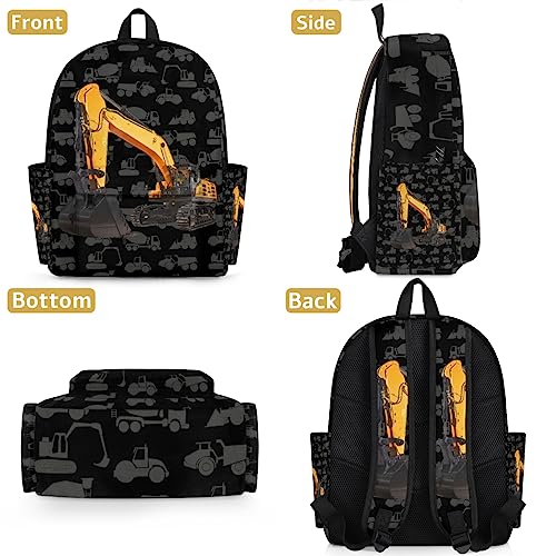 Excavator Truck Kids Backpack for Boys Girls Cool Car Preschool Toddler Backpack Kindergarten Nursery Bookbag Travel Children Lightweight School Bag - color: Excavator