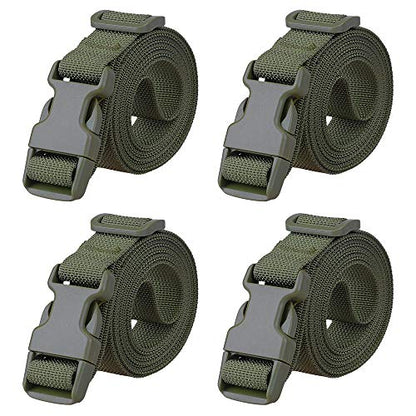 MAGARROW 78" x 1" Strap Buckle Packing Straps Adjustable 1-Inch Belt - color: Green 6.5 feet Long (4-PCS)