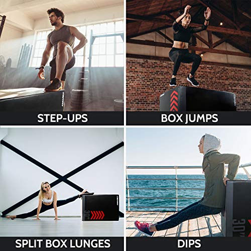 RitFit 3 in 1 Extra Firm Soft Plyo Box Foam Plyometric Box-30”x24”x20”-20"x18"x16" Heavy Duty High Density Foam Jumping Box 3 Sizes with PVC Cover,Platform for Home Gym Fitness, 440lb Weight Capacity - size: SMALL-B