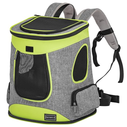 Petsfit Pet Backpack Carrier Easy-Fit Dog Travel Backpack Carrier for Hiking Walking Cycling Suitable for Small Medium Dogs Cats and Rabbits up to 22 Pounds, Green - color: Green