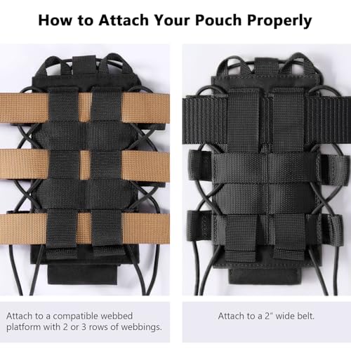 Tactical MOLLE Pouch Water Bottle Holder with Shoulder Strap Modular Bag for Outdoor Hiking Camping Hunting Fishing Airsoft - color: Black