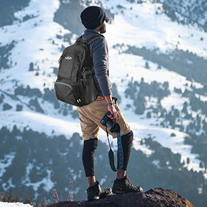 G4Free 40L Lightweight Packable Hiking Backpack, Waterproof Travel Daypack - color: Black