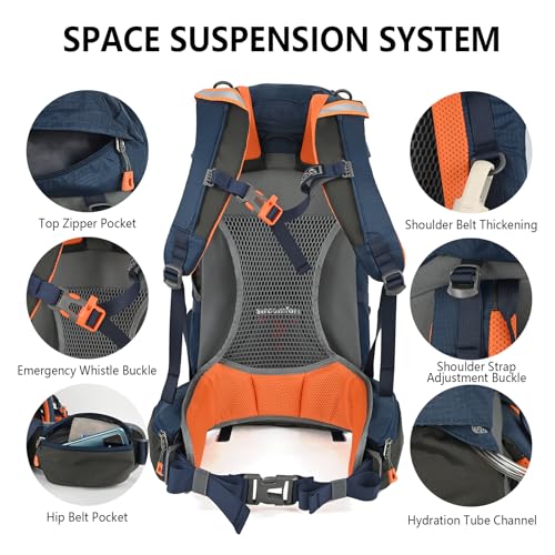 35L Hiking Backpack for Women men,Waterproof Camping Outdoor Backpacking Backpack for Travel lightweight Hiking Trekking Daypack - color: Blue