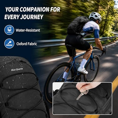 Blue Quartz Hydration Backpack with 2L Water Bladder, 18L Hiking Backpack for Women Men, Lightweight Water Pack with Phone Pocket for Quick Access, Hydration Pack for Cycling, Running, Biking - color: Black