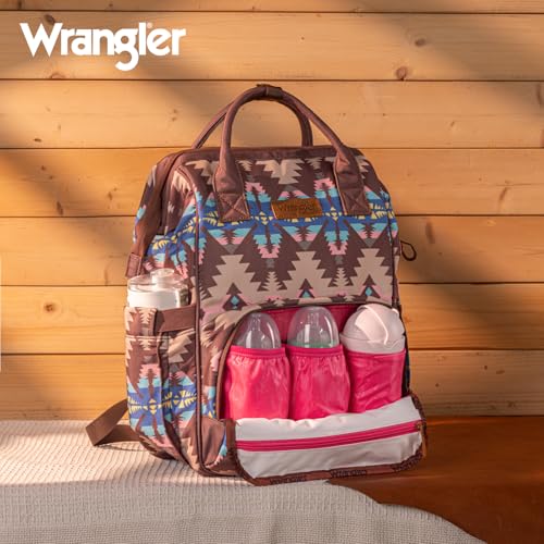 Wrangler Callie Diaper Bag Backpack with Stroller Straps Multifunction Baby Travel Bag WG2210-9110CF - color: Angel Dark Coffee