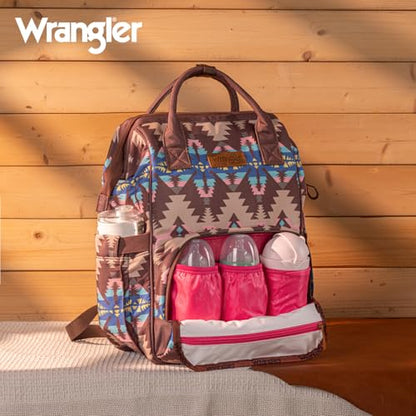 Wrangler Callie Diaper Bag Backpack with Stroller Straps Multifunction Baby Travel Bag WG2210-9110CF - color: Angel Dark Coffee