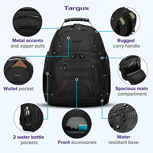 Targus Drifter Essentials Laptop Backpack, Travel Backpack for Laptops up to 16" Backpack for Men & Women, College Back Pack Bookbag or Work Backpack, School Bag Travel Backpack Black(TBB63805GL)
